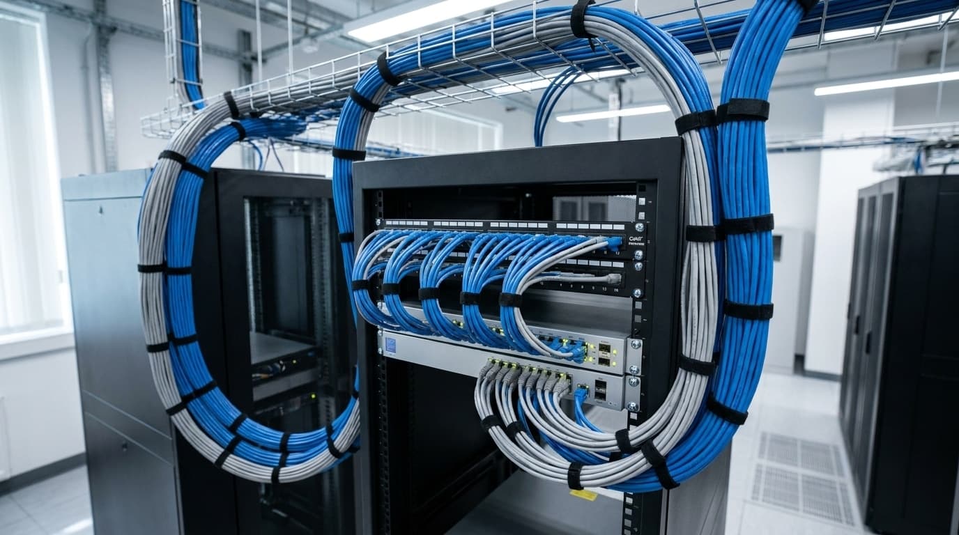Cat6A commercial structured cabling installation