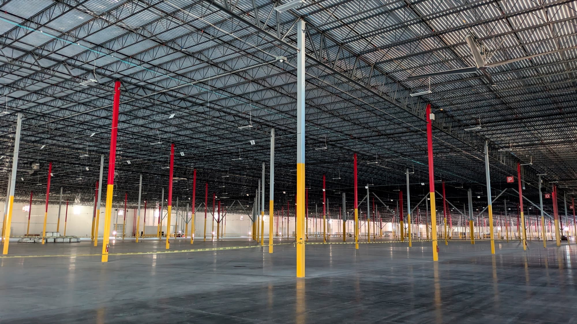 Interior of the distribution facility at an early construction stage