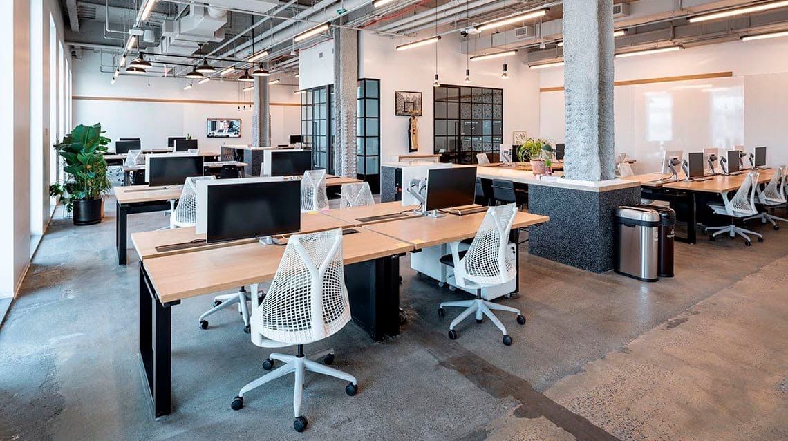 Open-office space during the build-out, before technology systems were installed
